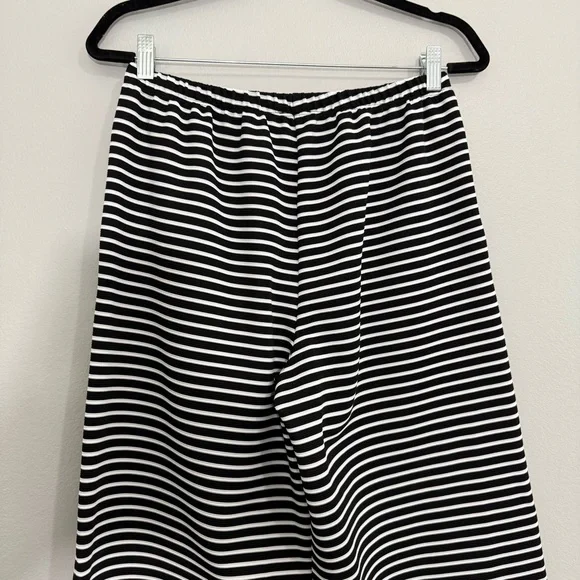 Reformation Olina Knit Pant in Black and White Stripe Drawstring Wide Leg Small - Picture 8 of 10